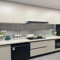 Mueble Combinado Independiente Exclusivo con Acabado Antiarañazos para Zona de Cocina Independiente Estilo Americano en Loft Dúplex
