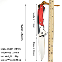 Cuchillo Plegable Táctico de Supervivencia con Mango de Madera y Acero 440c, Muestra Gratuita Personalizada - Cuchillo de Bolsillo Resistente para Camping y Caza