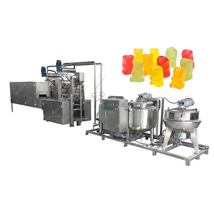 Full automatic high efficiency 300 KG /H gummy production equipment best way to fill gummy molds and gummy bear maker