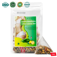Té Herbal Detox Natural de Limón, Espino Blanco y Hojas de Loto, Té para Quemar Grasa y Perder Peso con Efecto Adelgazante, Té con Sabor