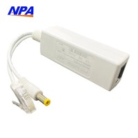 Divisor PoE Aislado ANPA AP-PD48G 48V 12V 2A 24W 10/100Mbps IEEE 802.3af/at Dual PD 12/36 45/78 DC 5.5x2.1mm Conector para Cámara IP