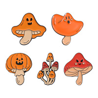 Épingles à Broche OrangeMushroom Créative d'Horreur pour Halloween Épingles de Dessin Animé Mignon en Métal avec Logo Personnalisé pour Vêtements