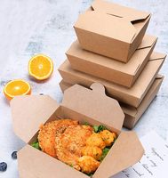 30 Oz Récipients alimentaires à emporter Jetables en papier brun Boîte alimentaire à emporter Résistant aux fuites de graisse Kraft Déjeuner Repas Boîtes alimentaires