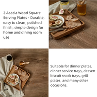Assiettes de Présentation Carrées Minimalistes en Bois Poli Non Toxique de Haute Qualité pour la Restauration, Vente en Gros, Luxueuses