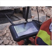 Détecteur de vie imperméable IP67 avec perche télescopique de 3,5 m, caméra rotative à 360 degrés, écran de 8 pouces, stockage de 64 Go, garantie d'un an