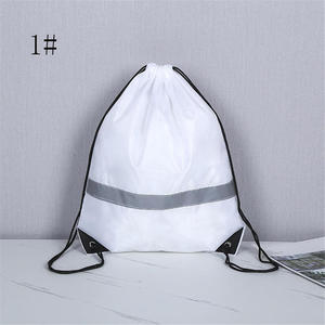 Sac à dos à cordon avec bande réfléchissante, sacs à cordon en vrac pour l'école, le yoga, le sport, la gym, les voyages - Product Image 6
