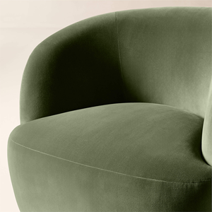 كرسي دوار من المخمل الأخضر، تنجيد من قماش البولي قطن المخملي، أرائك عصرية لغرفة المعيشة، طقم أرائك فاخر، أثاث طقم أرائك - Product Image 6
