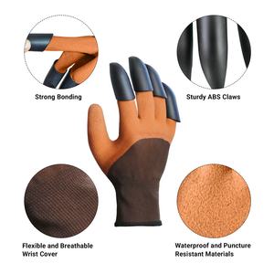 Guantes de jardinería para excavación y plantación, con puntas de los dedos resistentes, 4 garras de plástico ABS, antideslizantes, a prueba de espinas - Product Image 2