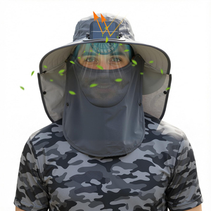 Sombrero de Pesca para Exteriores con Protección Solar y Ventilador Recargable con Batería Solar, con Cubierta Extraíble para Cara y Cuello, Directo de Fábrica - Product Image 2