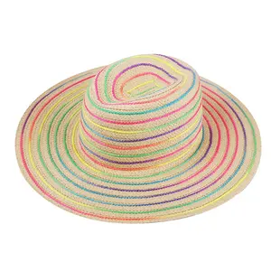 2022新设计高品质彩色纸草帽子男女皆宜太阳帽海滩