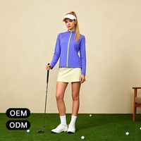 Veste de golf pour femmes, fabricant de manteaux de golf en fibre de bambou, vêtements de performance pour le golf, fermeture éclair intégrale, marque privée, usine OEM ODM