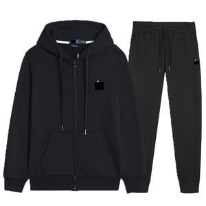 RL geborduurd logo hooded jack en broek set - casual mode cardigan - unisex katoenmix - lente/herfst stijl - Product Image 1