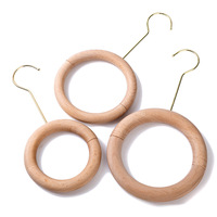 Personnalisé Rond En Bois Circulaire Placard Vêtements Ceinture Écharpe Anneau Cintre Cravate Cintre En Bois