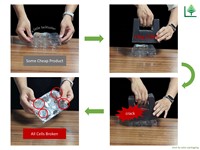 Boîte de protection pour œufs en plastique extra-jumbo à 9 compartiments, écologique, en PET recyclé, avec charnière, fournie directement par l'usine