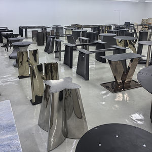 Modern paslanmaz çelik mermer masa bacak desteği kaya plaka ETFB dikdörtgen yemek masası baz otel oturma odası atölye için - Product Image 2