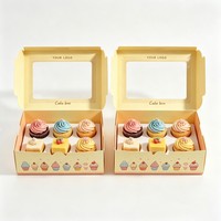 Boîte à biscuits en papier kraft de qualité alimentaire, taille et couleur personnalisées, écologique, emballage pour mini-gâteaux de boulangerie, boîte d'expédition en papier avec logo personnalisé