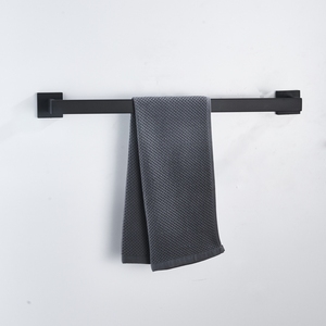 Juego <span class=keywords><strong>de</strong></span> toallero <span class=keywords><strong>de</strong></span> acero inoxidable negro mate individual moderno con calentador hogar Hotel <span class=keywords><strong>baño</strong></span> estante individual toallero - Product Image 4