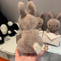 Peluche Lapin Gris Enveloppé, Jouet Lapin Marron pour Enfants, Jouet en Peluche Pas Cher, Échantillon Gratuit d'Usine