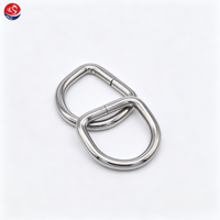 Accessoires de quincaillerie personnalisés : Anneau en D métallique fermé en fil de fer argenté de 15 mm de largeur intérieure pour sangle en nylon