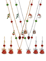 Parure Collier et Boucles d'Oreilles Géométrique Glamour en Alliage Doré, Ornée de Strass en Cristal, Bijoux de Fête et Quotidien pour Femme