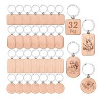Porte-clés et porte-clés en bois vierges de luxe personnalisables DIY, supports de sublimation, impression UV, gravure laser, cadeaux promotionnels
