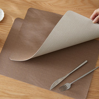 Set de table et dessous de verre de luxe en cuir tressé, isolant thermique et anti-brûlure, de forme ronde, couleur unie, pour la salle à manger, également utilisable comme dessous de bol