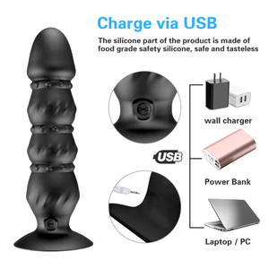 Titreşimli Silikon Anal Plug Vibratör Prostat Masaj Aleti Vakumlu Yapay Penis Erkekler için Mastürbatör Kadınlar için - Product Image 6