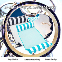 Pour flotteur de piscine gonflable Monterey 4-en-1 en PVC 45,5x26 po, lot de 2, pour adultes, breveté, épais, anti-adhésif, bleu clair/bleu marine/blanc