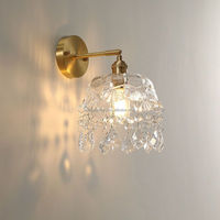 Applique Murale LED Moderne de Luxe en Verre et Cristal, en Fer, Culot E27, pour Chambre, Escalier, Salon, Décoration Intérieure - Garantie 3 Ans