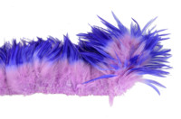 Plume de coq de poulet teinte violet pour artisanat, matériel de montage de mouches de pêche, accessoire de boucles d'oreilles en plumes de carnaval, décoration de fête