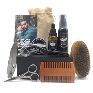 Kit de soin de la barbe pour homme <span class=keywords><strong>Appti</strong></span> Natural, marque privée, comprenant sérum de croissance, huile, brosse, baume, kit de croissance de la barbe - Product Image 1