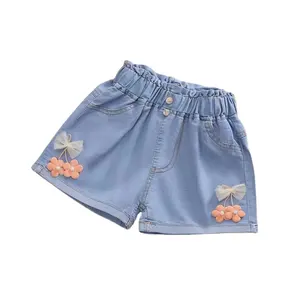 Meisjes Denim Shorts Zomer 2023 Nieuwe Baby Meisjes 'Zomer Slanke Middelgrote Kinder Shorts