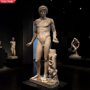 <span class=keywords><strong>Scultura</strong></span> di <span class=keywords><strong>Apollo</strong></span> intagliata a mano di pietra naturale della statua del giardino maschio nudo di marmo famoso - Product Image 4