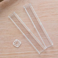 Vente directe d'usine - Boîte à stylos en cristal transparent rectangulaire, fond transparent, étui en plastique translucide, trousse à crayons pour l'école