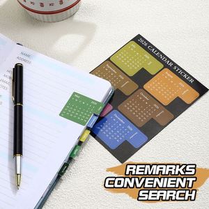 2026 Annual Calendar Flag-Shaped Self-Adhesive <b>Sticky</b> Tabs Set 12 Assorted Semi-Transparent Colors Writable Page Markers - Product Image 4