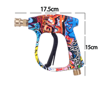 Pistolet de lavage haute pression 3000 PSI max, pistolet court pour nettoyeur haute pression M22-14mm avec connecteur rapide 1/4 pouce et 5 buses