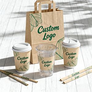 Tùy chỉnh dùng một lần nước ép trái cây uống cà phê bao bì giấy ly cà phê với nắp - Product Image 1