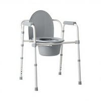 Chaise de toilette contemporaine avec revêtement en poudre pour la rééducation, idéale pour les personnes âgées, les femmes enceintes, les seniors et les personnes handicapées - Portable, capacité 100 kg