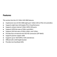 LSI SAS9300-16I 05-25600-00 PCIe 3.0 X8 SFF-8643 SAS3008 16 Puertos Internos 12Gb/s Adaptador de Bus Host SAS