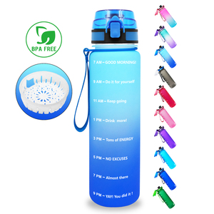 Infusor de jugo de fruta de 32oz, diseño a prueba de fugas, sin BPA, Tritan no tóxico, marcas de tiempo de plástico, botella de agua potable deportiva - Product Image 1