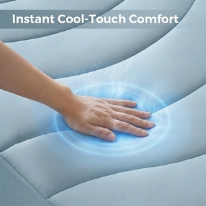 Protège-matelas rafraîchissant OEM pour usine, matelassé et respirant, idéal pour les personnes ayant chaud la nuit, avec poches profondes de 8 à 21 pouces - Product Image 2