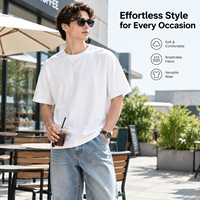 T-shirts vierges pour hommes de qualité supérieure en coton 100% 230 g/m², coupe oversize, col rond, manches courtes, infroissables