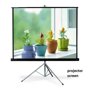 Cremagliera portatile schermo del proiettore da 100 pollici Bianco Opaco HD Pavimento Pieghevole Del Basamento Del Treppiedi Del telaio Schermo Del Proiettore Per La Scuola A Casa - Product Image 1