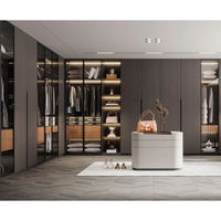 Dressing Moderne de Luxe avec Miroir et Rangement Double pour Vêtements