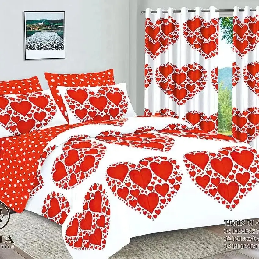 Designer En 3 D Beddengoed Set Met Gordijnen 6 Stuks Bed Vellen Koning In Voorraadgordijn