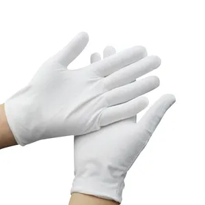 Guantes de trabajo de algodón blanco para uso industrial al por mayor para embalaje guantes antihuellas guantes de seguridad