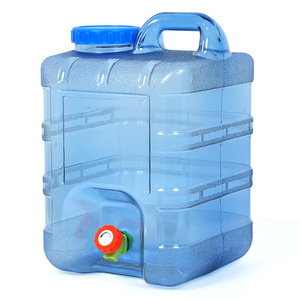 ถังน้ำ 5 ลิตร 8 ลิตร 12 ลิตร 15 ลิตร 18 ลิตร 20 ลิตร 22 ลิตร 25 ลิตร พร้อมก๊อกน้ำ สำหรับตั้งแคมป์ ครัว จัดเก็บเครื่องดื่ม ฝาปิดแบบพลิกทรงสี่เหลี่ยม - Product Image 1