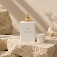 Flacon de parfum carré en verre blanc avec logo personnalisé, 30 ml, 50 ml, 100 ml, vaporisateur pour marque de parfum, cadeau, vente en gros