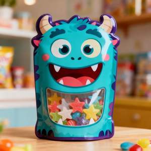 Impresión personalizada a prueba de humedad Chocolate caramelo galletas bolsa de plástico de pie con cremallera bolsa con ventana para aperitivos - Product Image 6