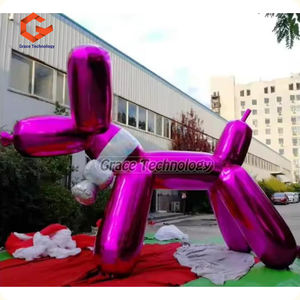 אירוע קישוט צד פרסום אביזרים ענק סגול מראה מתנפחים כלב בלון לשקף דגם כלב בעל חיים מתנפחים - Product Image 2